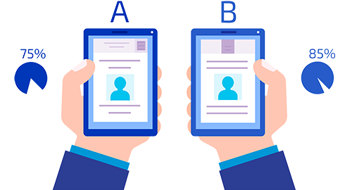 A/B web design testing for website conversions