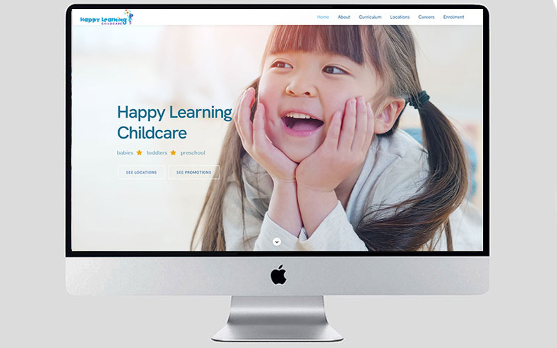 Happy Learning Childcare website design Auckland